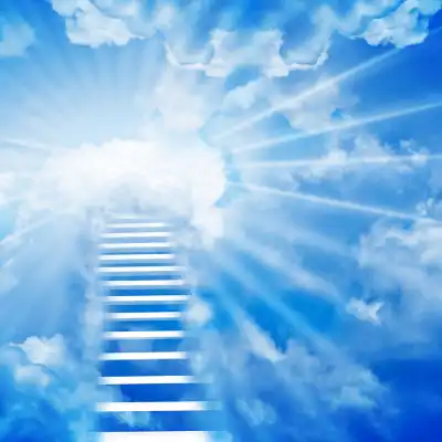 A stairway leading to a heavenly realm.