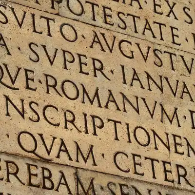 Latin written on a building. 