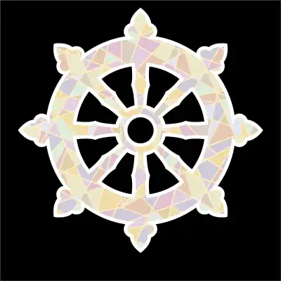 Dharma Wheel healing symbol.