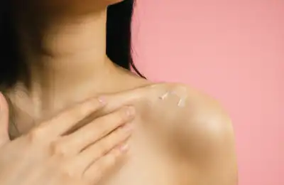 Applying topical lavender moisturiser