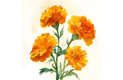 marigold birth flower artwork