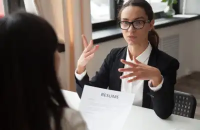 Image of someone in an interview.