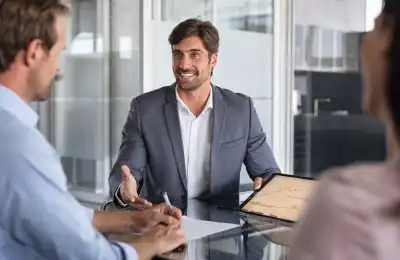 Consultant in a meeting