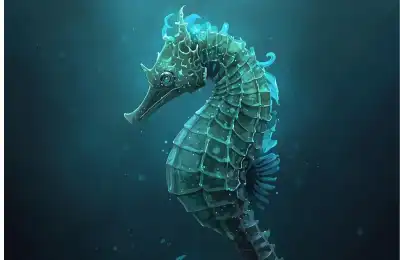 mythical sea horse artwork