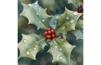 holly plant with berries