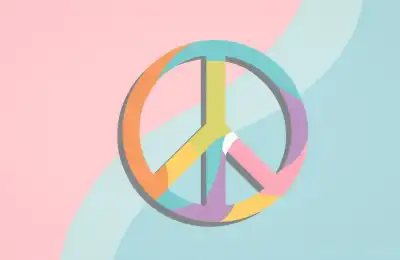pastel coloured peace sign