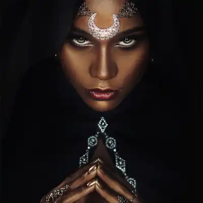 A portrait of a priestess.