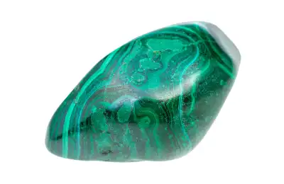 Malachite crystal white background