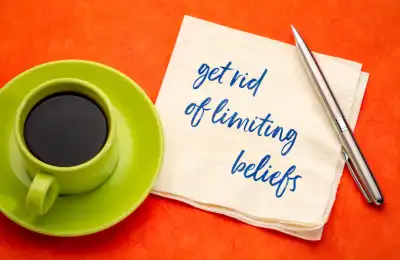 Image of a quote that says 'Get rid of limiting beliefs.'
