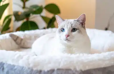 Cat in a cosy bed
