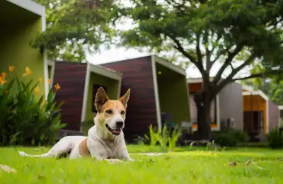 Dog in the garden