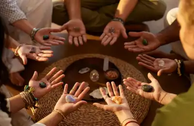 Image of a crystal healing practice.