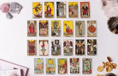 Image of a tarot card spread.