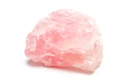 rose Quartz crystal white background