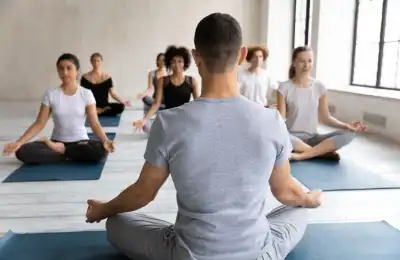 Image of a meditation class.