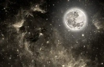 Image of the moon and stars.