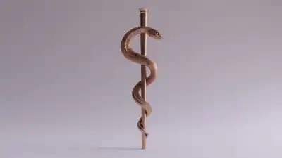 Rod of Asclepius healing symbol.