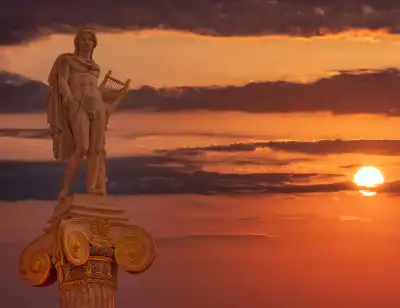 A statue of Apollo next to the sun