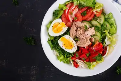 tuna salad in a white bowl