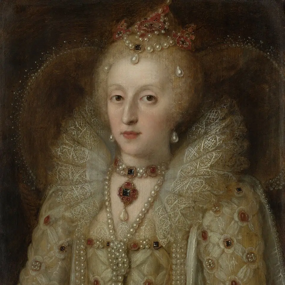 Portrait of Elizabeth I, Queen of England, by Anonymous, c. 1550-99, European painting, oil on panel