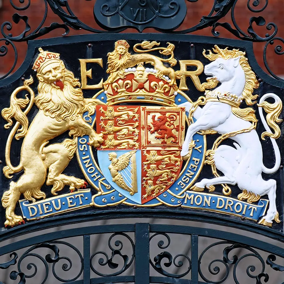 Coat of Arms – Lion and Unicorn on Westminster Gate, London, England, UK
