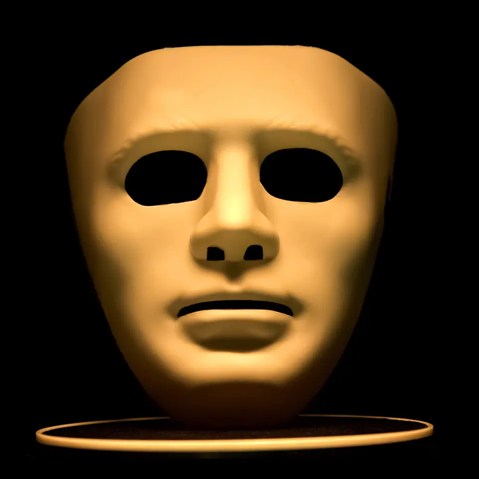 Anonymous mask isolated on a black background