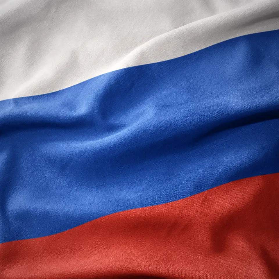 Colourful waving national flag of Russia