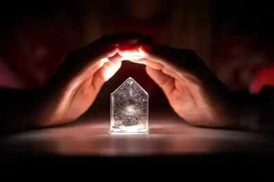 A clear crystal lit up