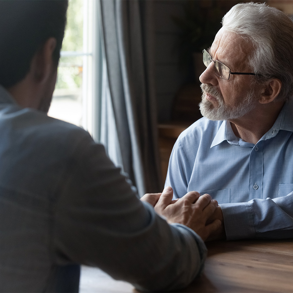 Death doula supporting an older person