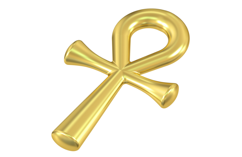 gold ankh symbol