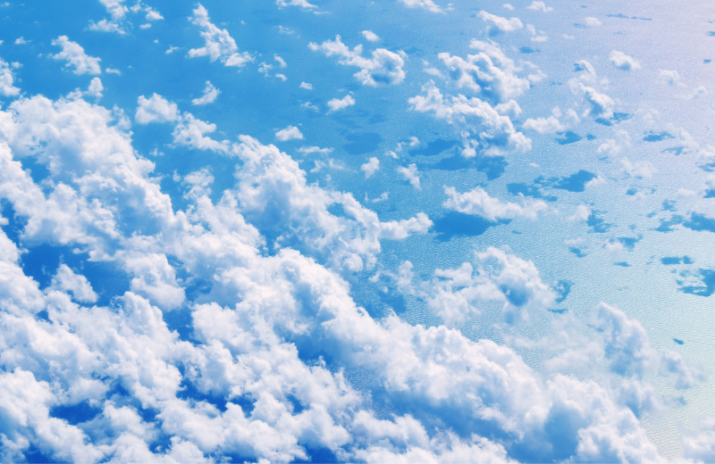 clouds above water