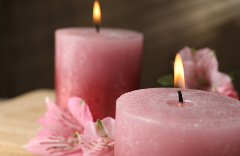 pink spellcasting candles