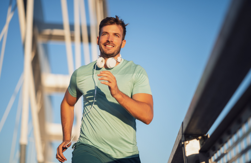 An image of someone jogging outdoors.