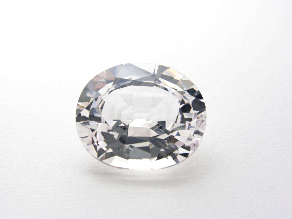 A piece of white sapphire