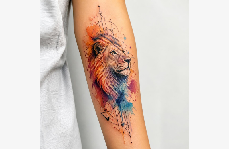 lion forearm tattoo