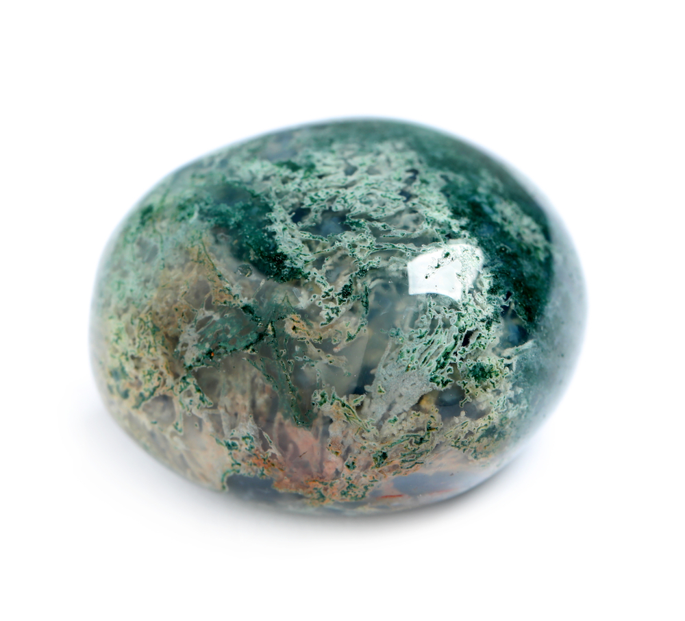 Moss agate gemstone