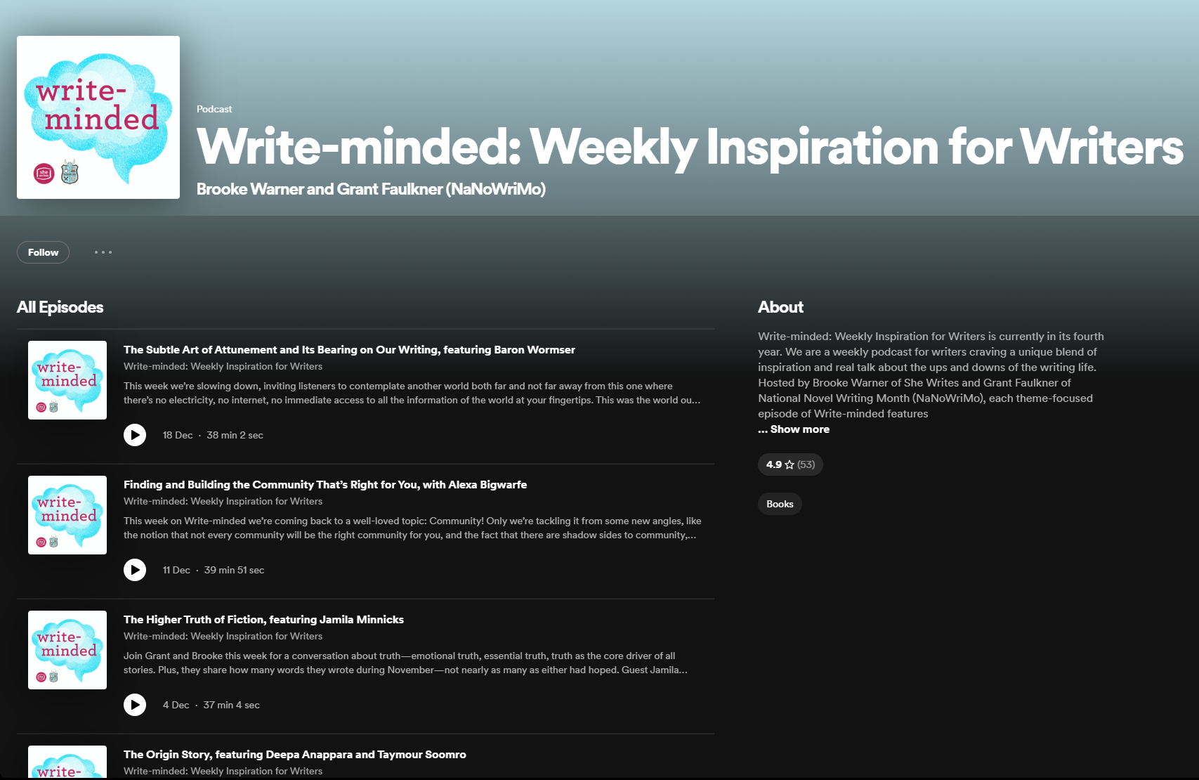 Write-minded podcast