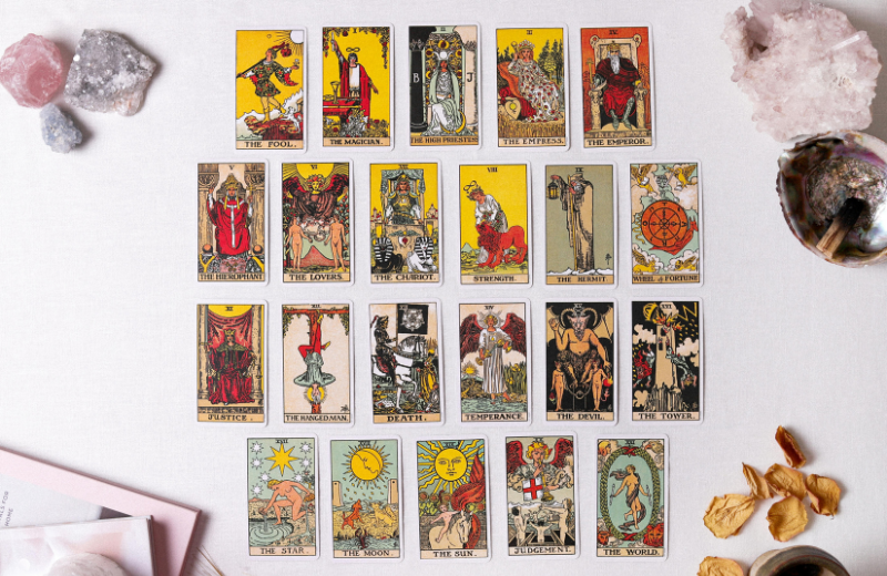 Image of a tarot card spread.