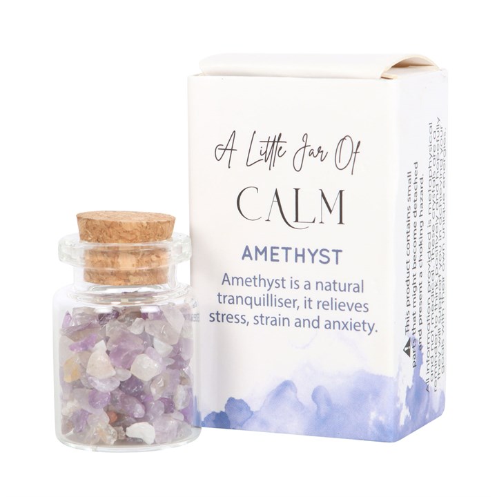 Image of Jar of Calm Amethyst Crystal in a Matchbox