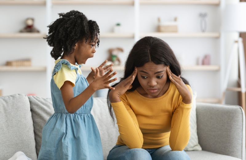 Image of a parent and their child.
