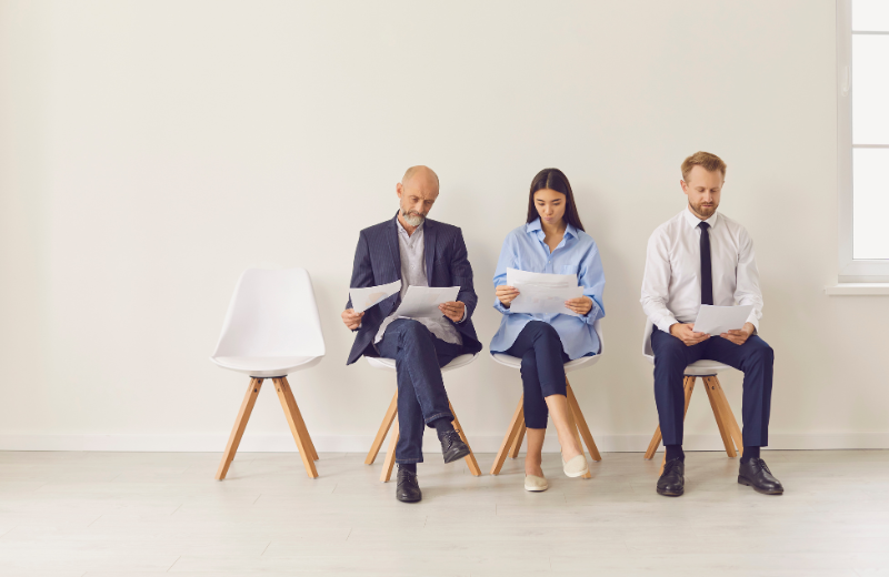 Image of people waiting for an interview.
