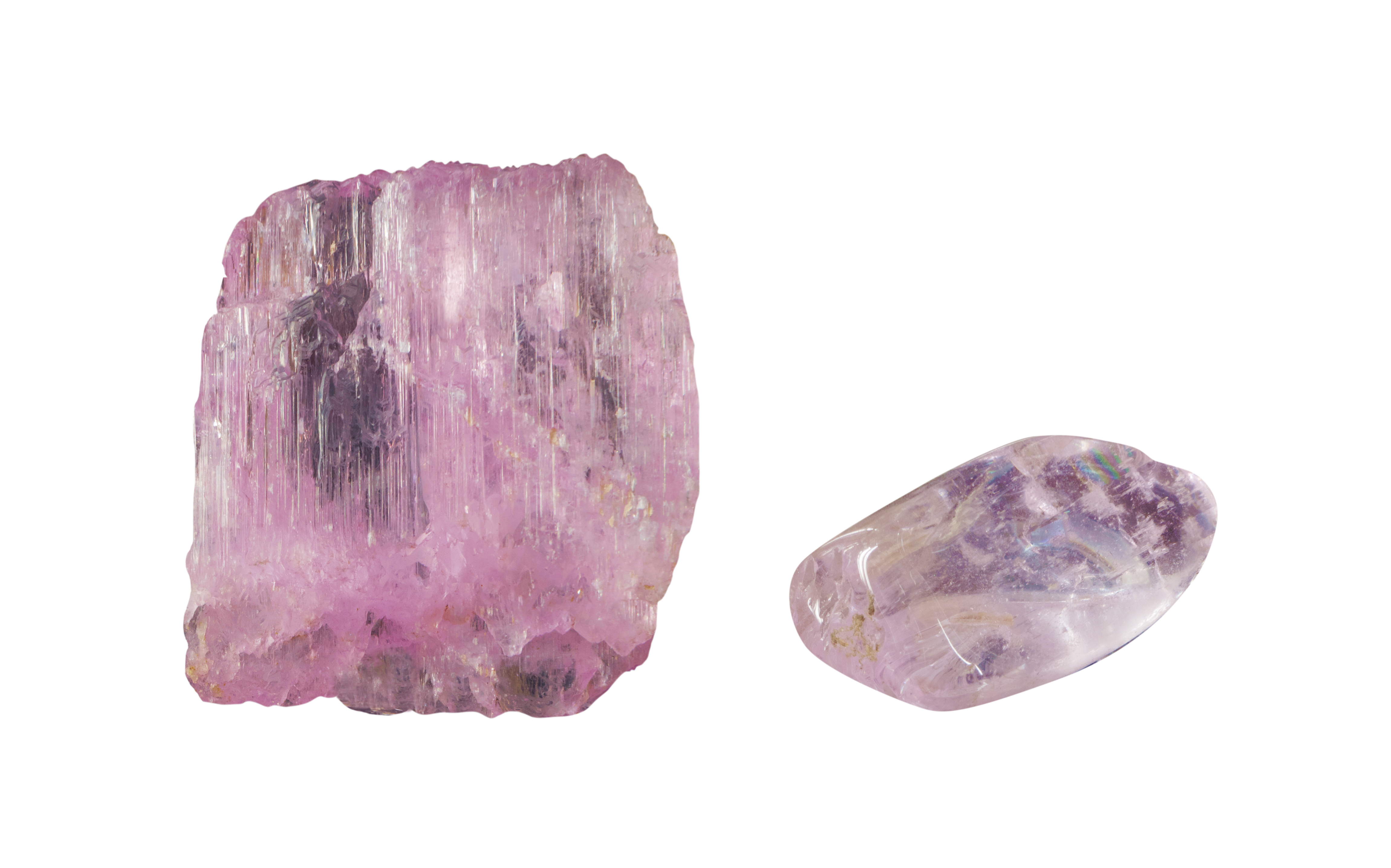 Two pieces of Kunzite