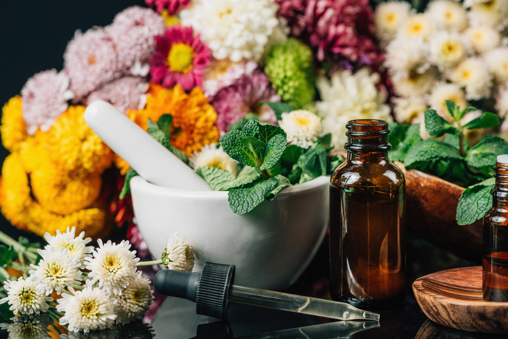 Bach flower being prepared