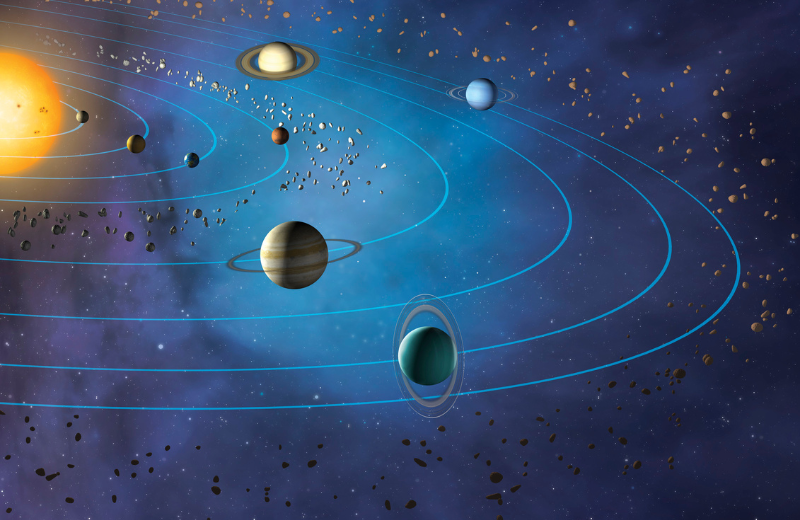 Image of different planets.