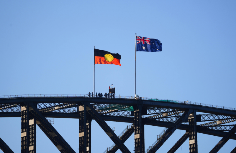 Australian and Aboriginal flags