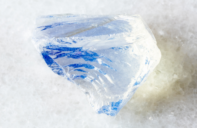 moonstone crystal white background