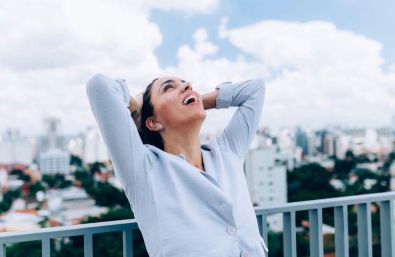 Image of someone looking relieved.