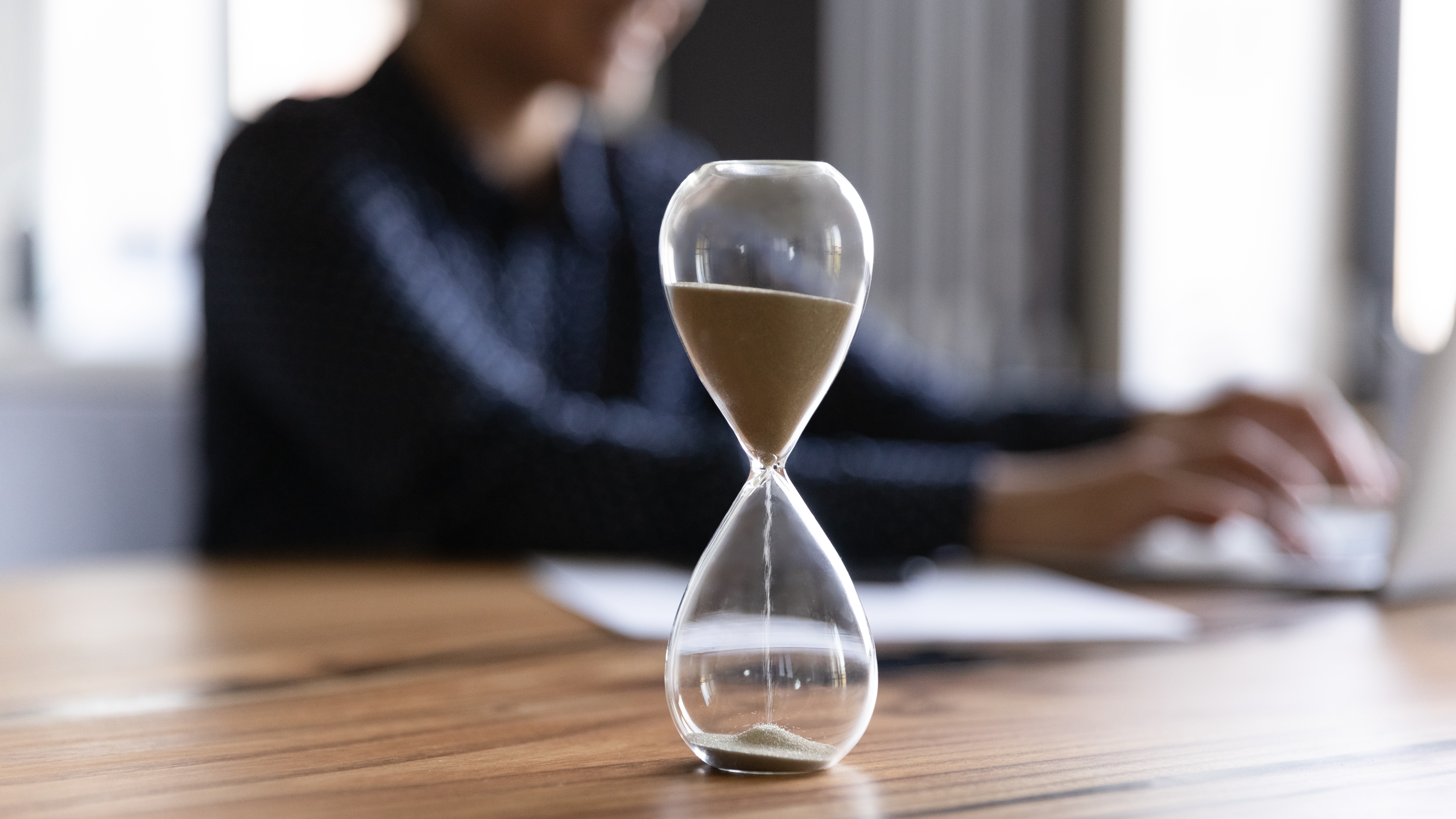 Time management at work, timer on desk