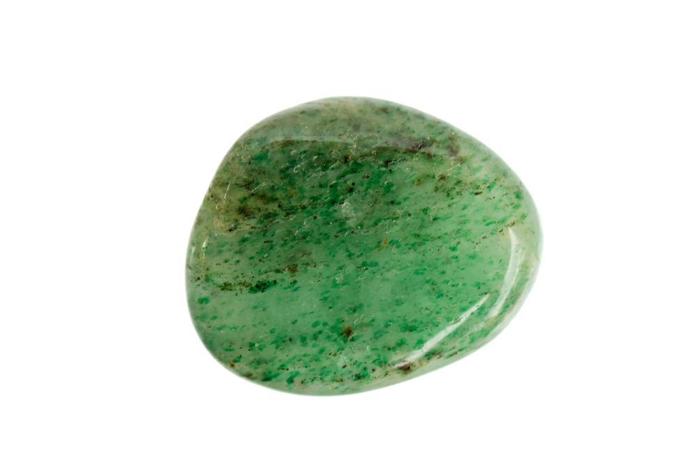 A piece of Green Aventurine on a white background