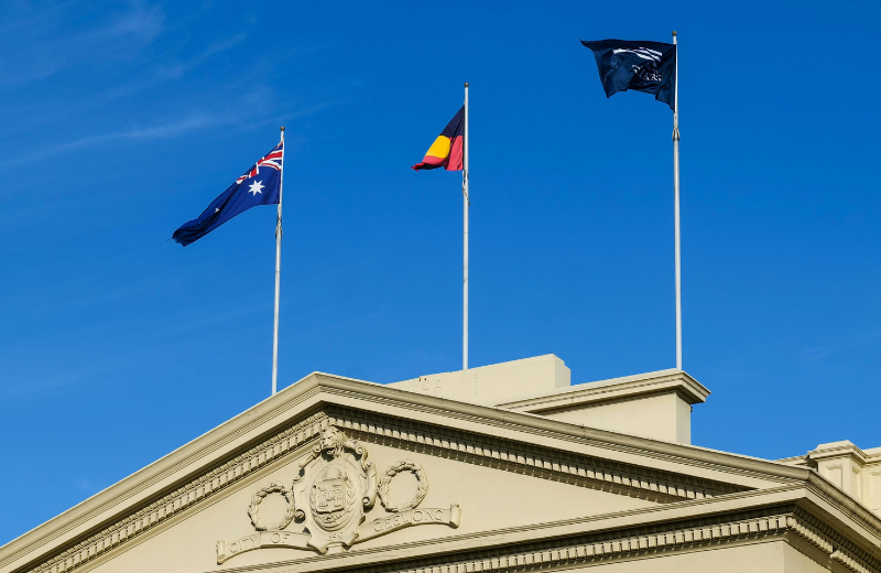 Three Australian flags